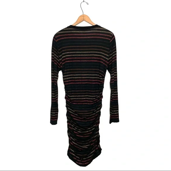 Veronica BeardDaphne Striped Metallic Long-Sleeve Dress